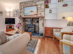 Lounge at Eider Self-catering Cottage in Warren Mill, Northumberland, UK