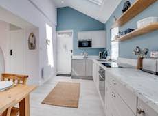 Kitchen at Eider Self-catering Cottage in Warren Mill, Northumberland, UK
